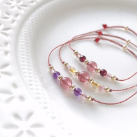 [zoeverglow]草莓晶 x 五色線 14kgf編製手繩｜腳繩 極細 本命年