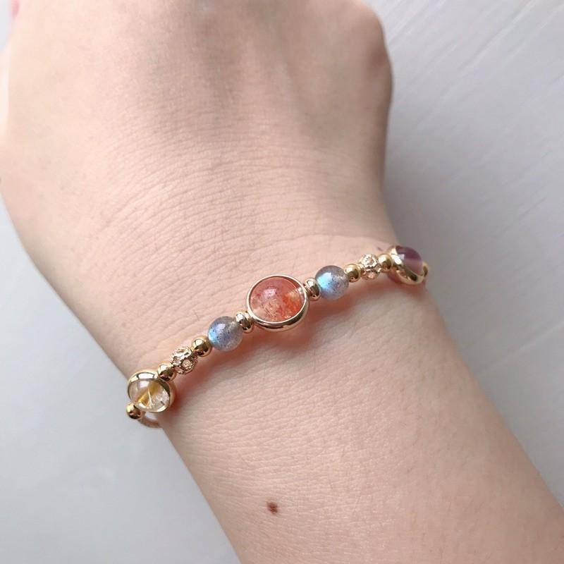 [zoeverglow]金太陽x灰月光x紫水晶x髮晶手串｜信心 勇氣 好運-細節圖2