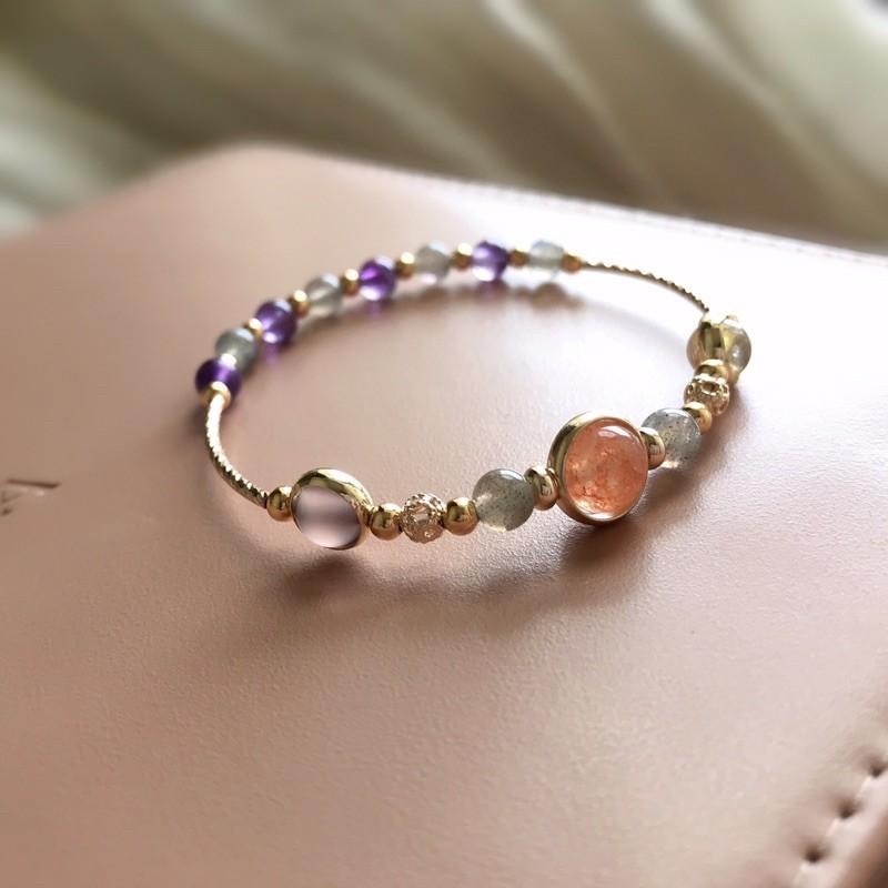 [zoeverglow]金太陽x灰月光x紫水晶x髮晶手串｜信心 勇氣 好運-細節圖3