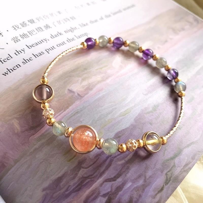 [zoeverglow]金太陽x灰月光x紫水晶x髮晶手串｜信心 勇氣 好運-細節圖8