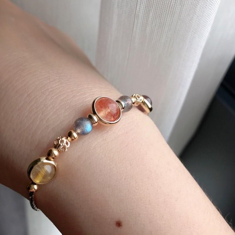 [zoeverglow]金太陽x灰月光x紫水晶x髮晶手串｜信心 勇氣 好運-細節圖9