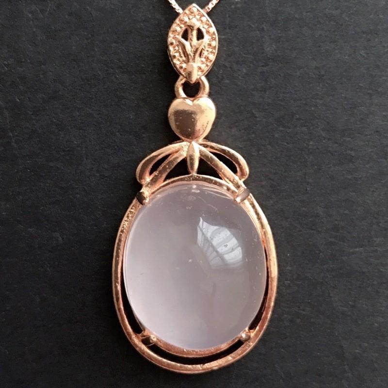 [zoeverglow]星光粉晶 s925純銀鍍玫瑰金項鍊-細節圖8