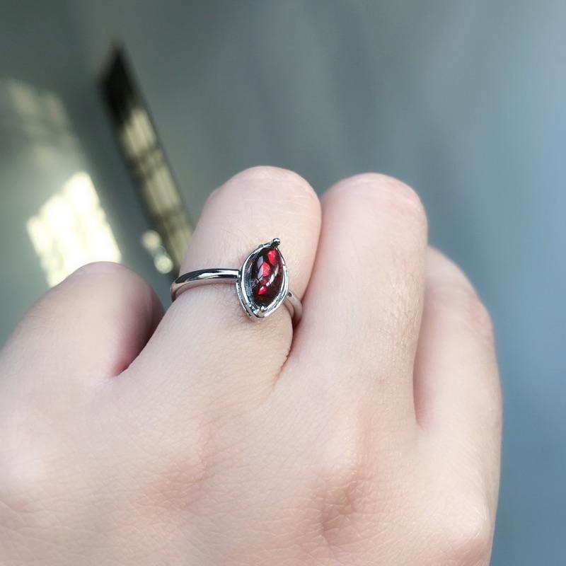 [zoeverglow]斑彩石 s925純銀戒指-細節圖2