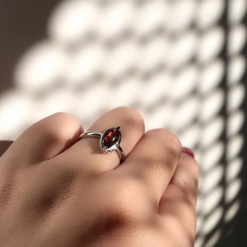 [zoeverglow]斑彩石 s925純銀戒指-細節圖3