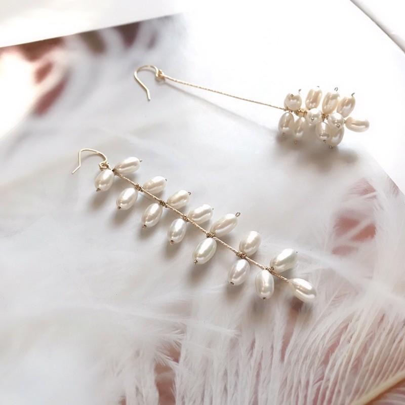 [zoeverglow]淡水珍珠14kgf耳環｜不對稱 孤品-細節圖2