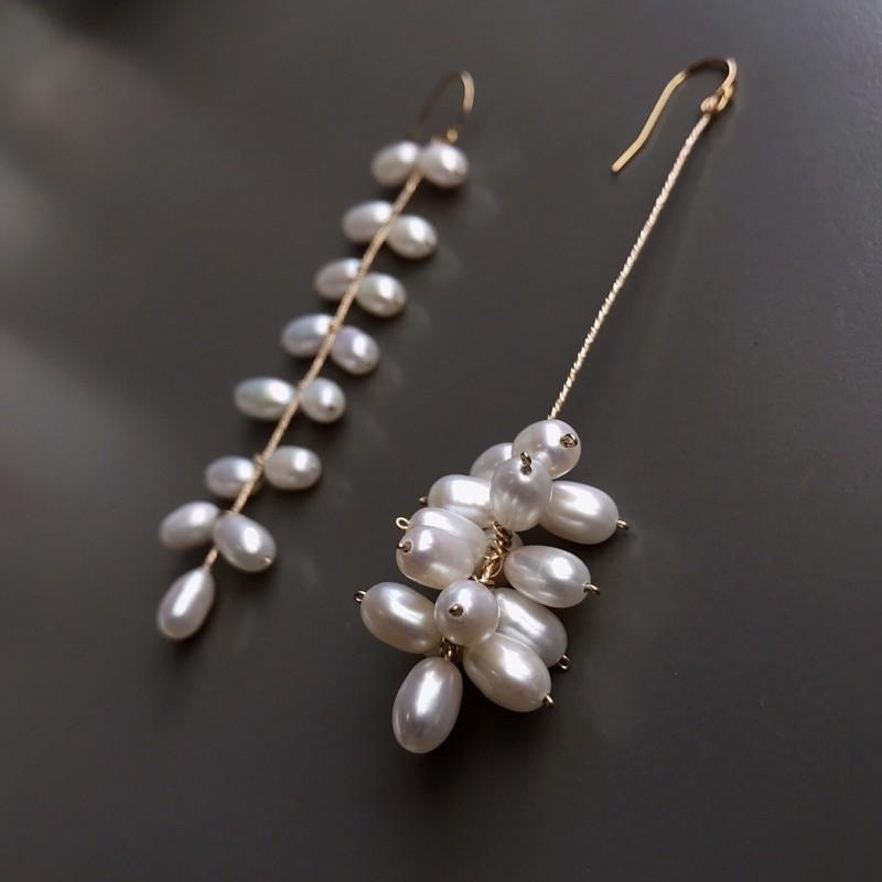 [zoeverglow]淡水珍珠14kgf耳環｜不對稱 孤品-細節圖4