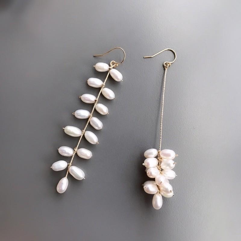 [zoeverglow]淡水珍珠14kgf耳環｜不對稱 孤品-細節圖5