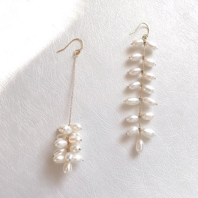 [zoeverglow]淡水珍珠14kgf耳環｜不對稱 孤品-細節圖7