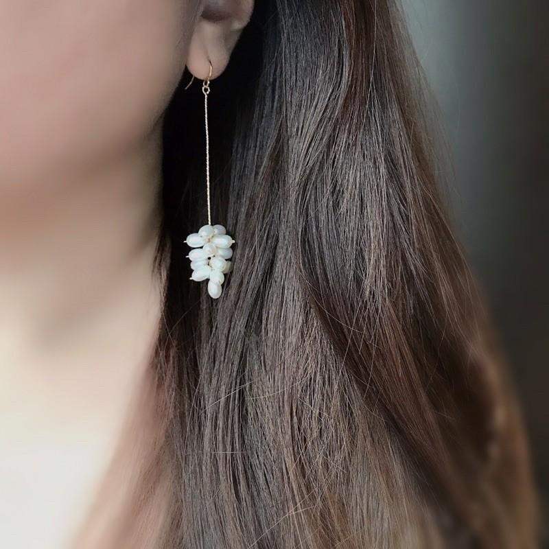 [zoeverglow]淡水珍珠14kgf耳環｜不對稱 孤品-細節圖8