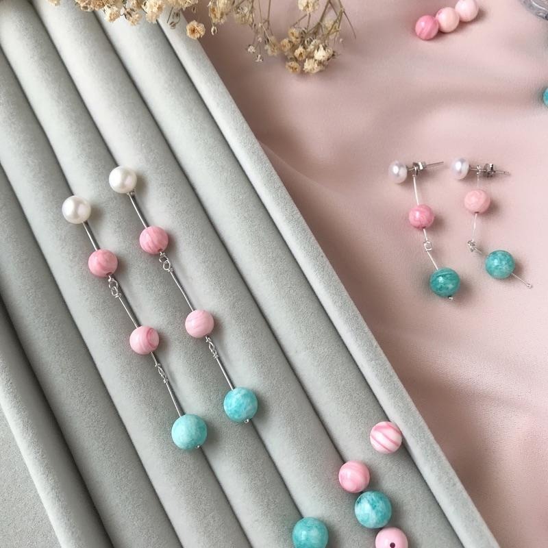 [zoeverglow]天然淡水珍珠x女王貝x天河石 s925純銀耳環｜兩用款-細節圖5