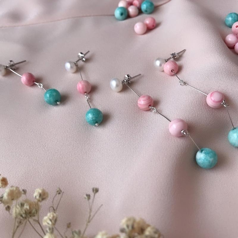 [zoeverglow]天然淡水珍珠x女王貝x天河石 s925純銀耳環｜兩用款-細節圖7