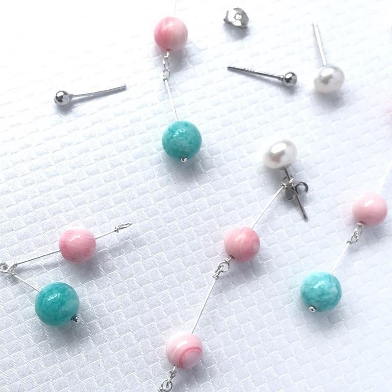 [zoeverglow]天然淡水珍珠x女王貝x天河石 s925純銀耳環｜兩用款-細節圖8