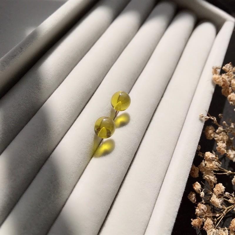 [zoeverglow]藍珀s925純銀鍍玫瑰金耳環|耳釘-細節圖2