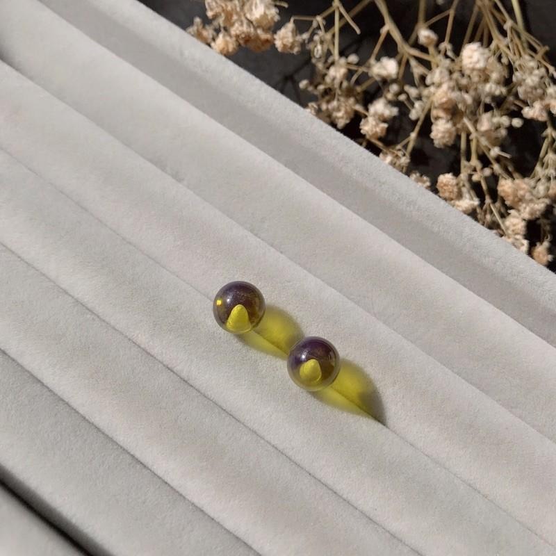 [zoeverglow]藍珀s925純銀鍍玫瑰金耳環|耳釘-細節圖5