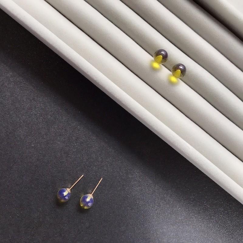 [zoeverglow]藍珀s925純銀鍍玫瑰金耳環|耳釘-細節圖6