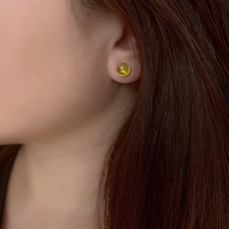 [zoeverglow]藍珀s925純銀鍍玫瑰金耳環|耳釘-細節圖8