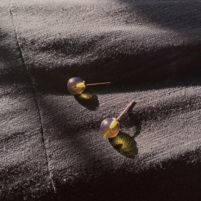 [zoeverglow]藍珀s925純銀鍍玫瑰金耳環|耳釘-細節圖9