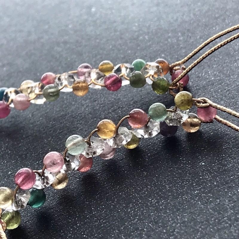 [zoeverglow]碧璽x白水晶編織14kgf手環｜落入凡間的彩虹-細節圖6