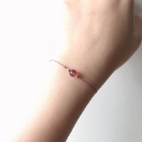 [zoeverglow] < 遇見 > 鴿血紅草莓晶x紅瑪瑙x五色線手繩｜14Kgf 極細 本命年