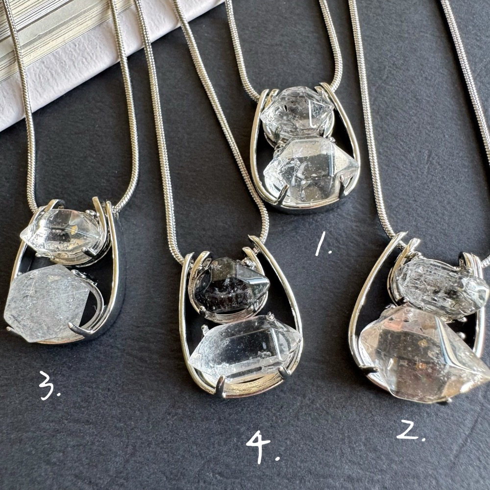 閃靈鑽 雙石項鍊｜蛇鍊 自然原礦 療癒透明系 ｜平衡・淨化・專注｜簡約 日常 清冷風-細節圖10