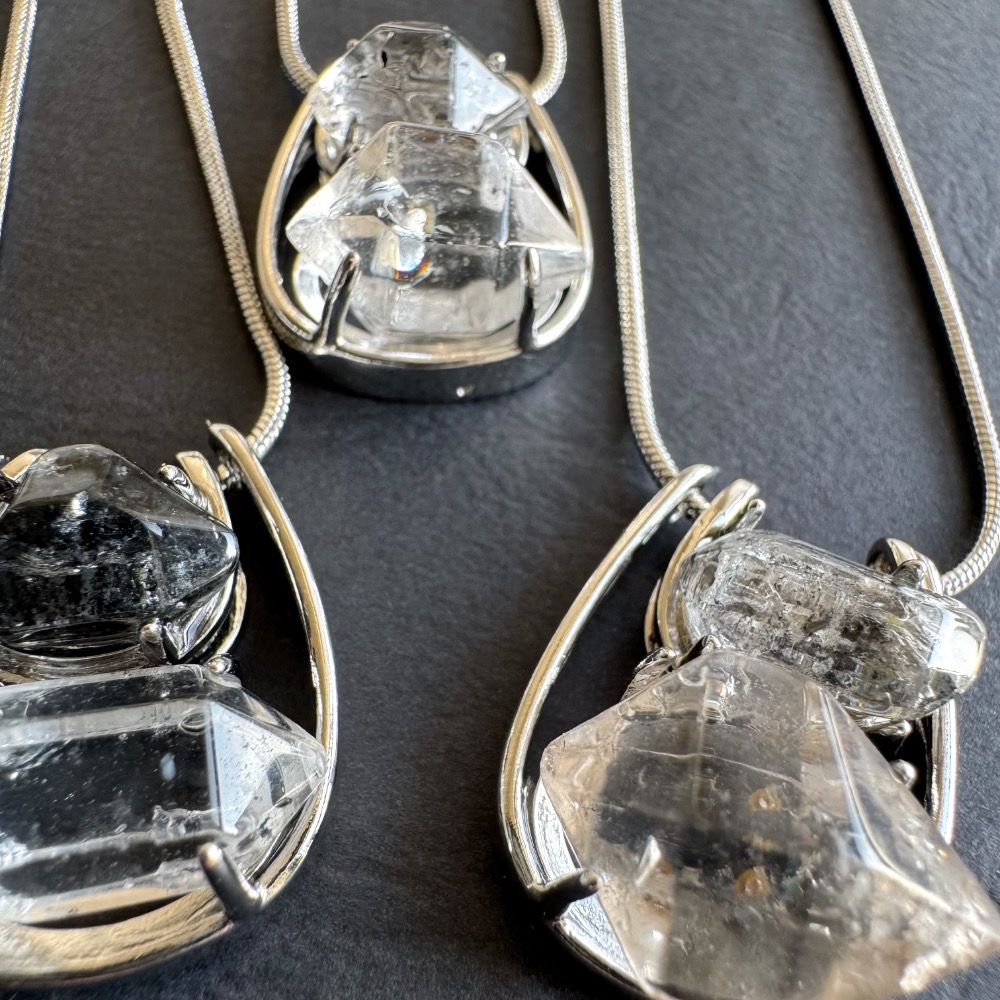 閃靈鑽 雙石項鍊｜蛇鍊 自然原礦 療癒透明系 ｜平衡・淨化・專注｜簡約 日常 清冷風-細節圖9