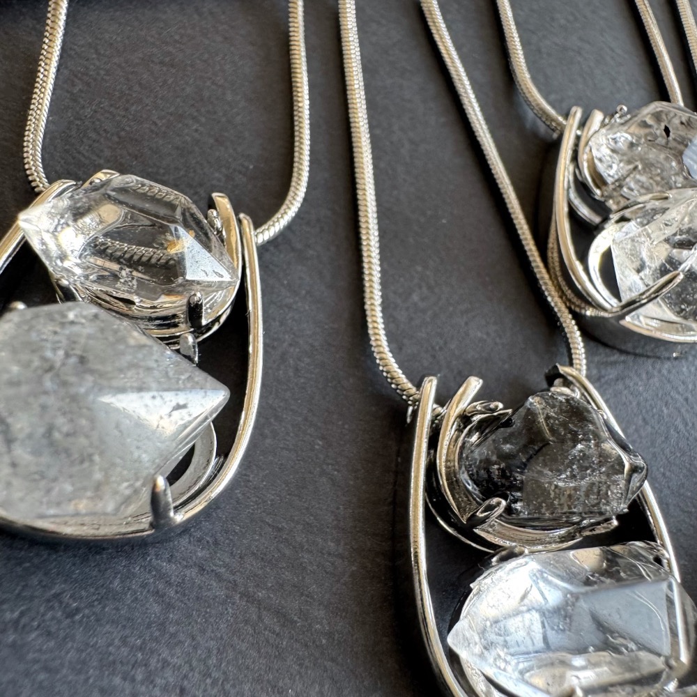 閃靈鑽 雙石項鍊｜蛇鍊 自然原礦 療癒透明系 ｜平衡・淨化・專注｜簡約 日常 清冷風-細節圖11