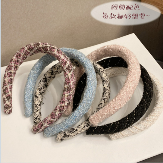 網美必備 韓系小香風髮箍 法式髮箍 髮箍韓版 髮箍可愛 髮飾韓國 簡約百搭 復古氣質 頭箍-細節圖2