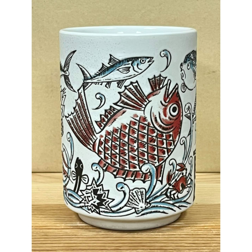 日本製陶瓷壽司杯 (赤鯛魚絵)
