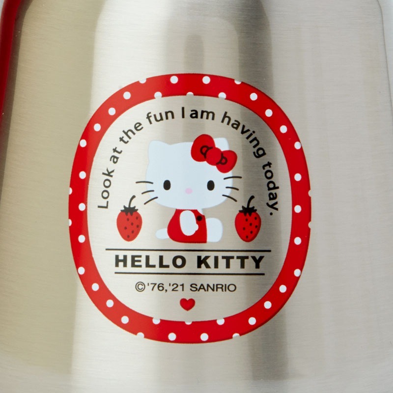Hello Kitty 單耳旋轉蓋不鏽鋼保溫壺 (草莓紅)-細節圖6