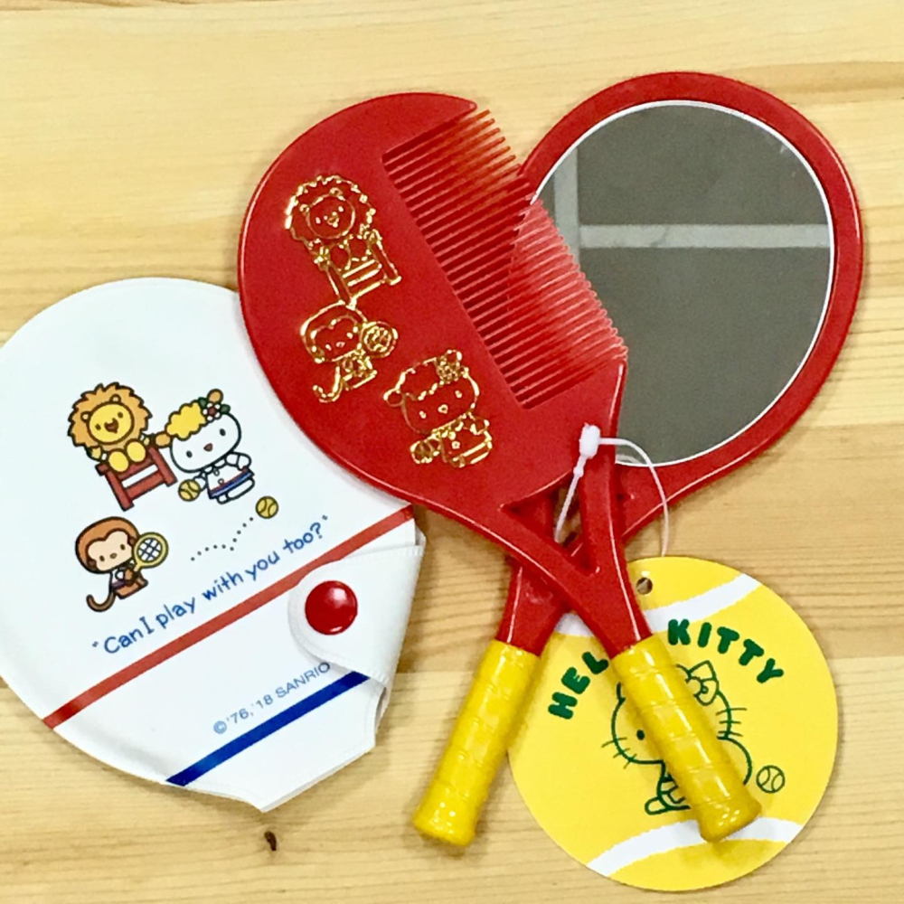 Hello Kitty 網球拍造型梳鏡組-細節圖2