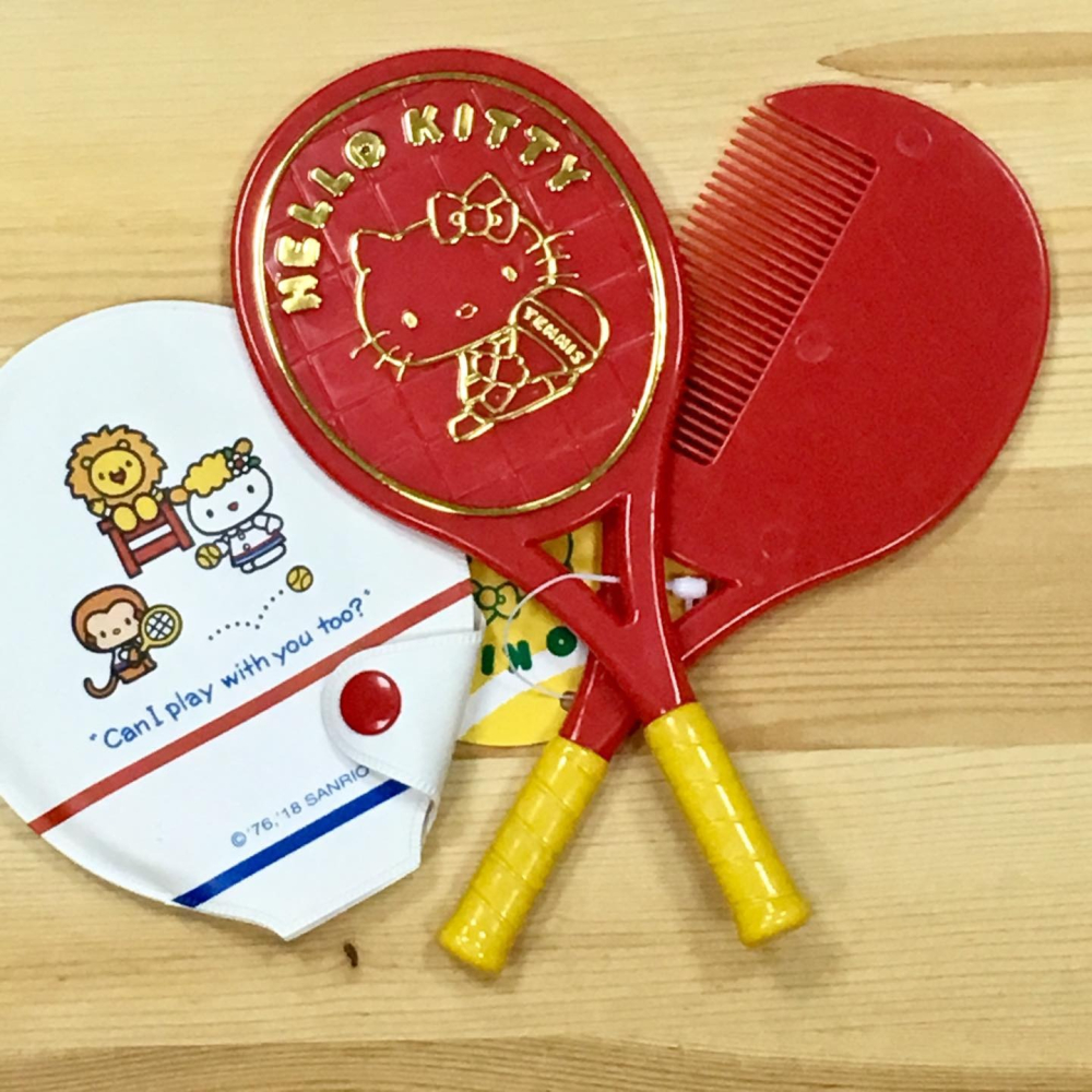 Hello Kitty 網球拍造型梳鏡組-細節圖3
