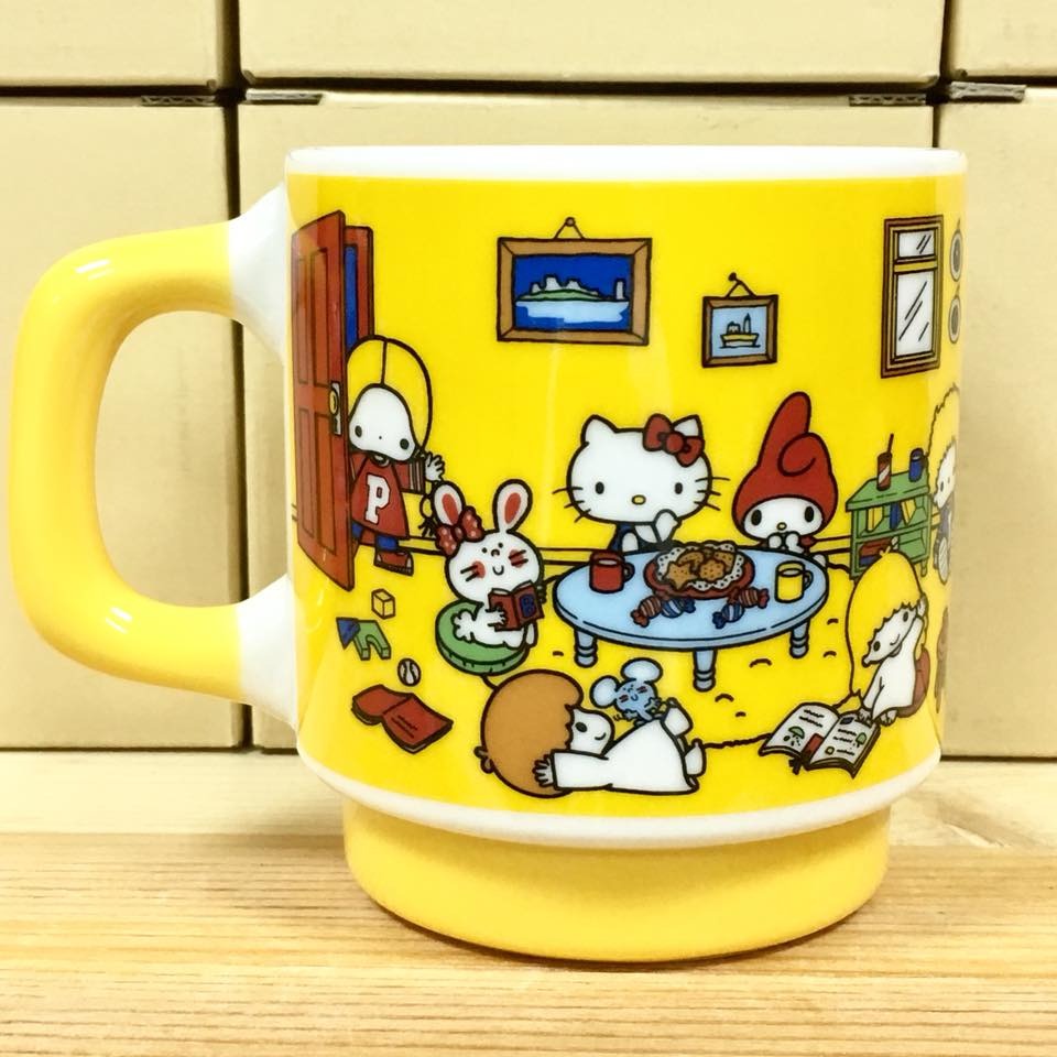 三麗鷗 懷舊風陶瓷馬克杯 (黃)-細節圖2
