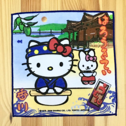 Hello Kitty 小方巾 (香川烏龍麵, 日本製)
