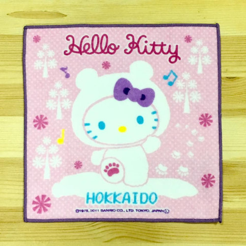 Hello Kitty 小方巾 (北海道熊, 日本製)