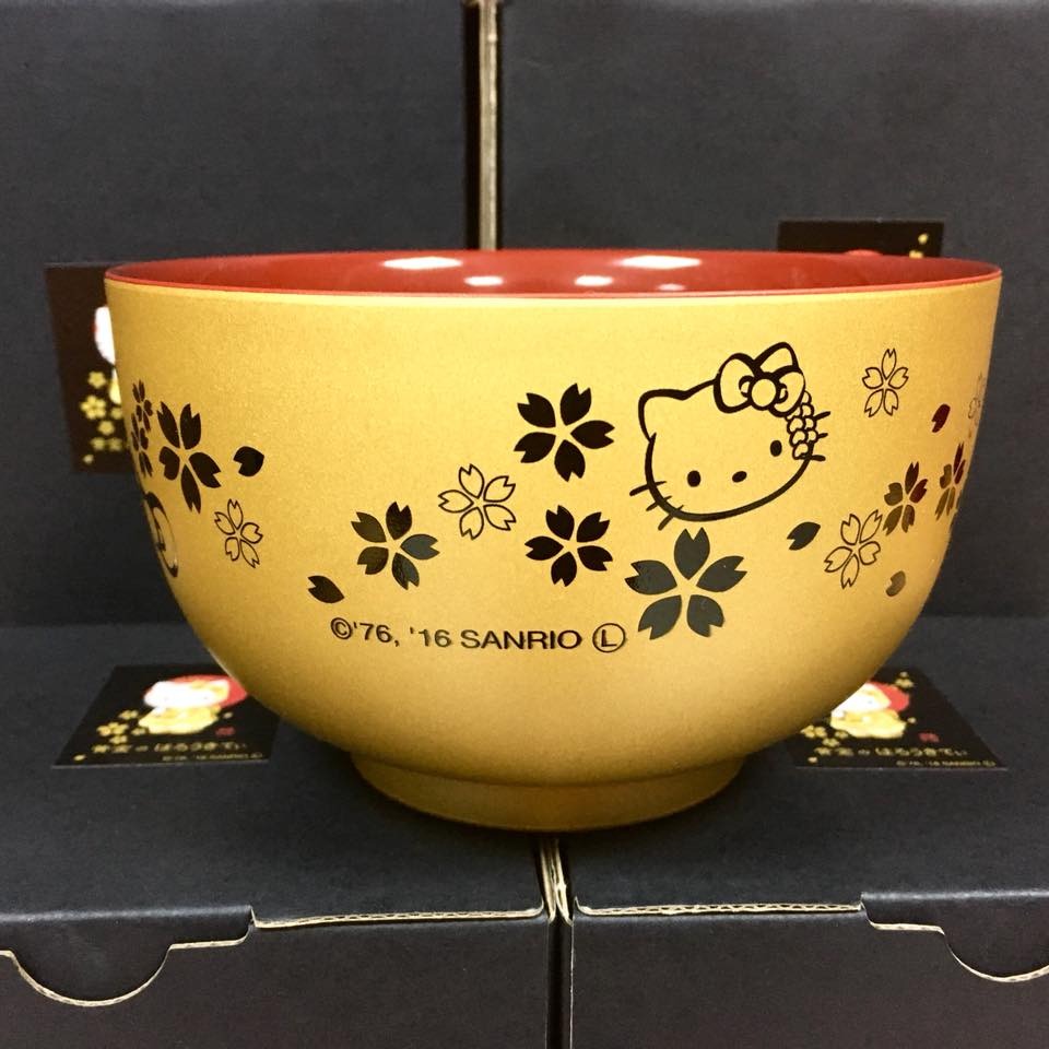 Hello Kitty 仿漆器風飯碗 (黃金番傘)-細節圖2