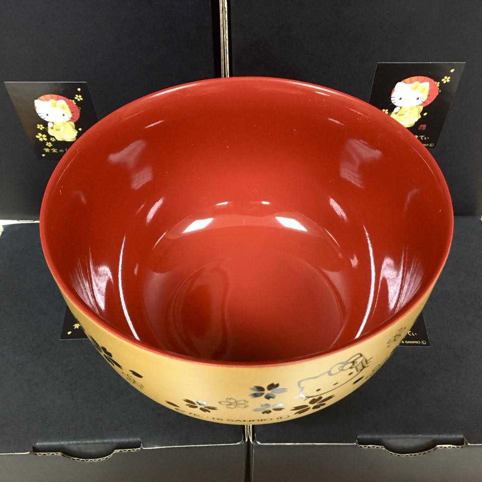 Hello Kitty 仿漆器風飯碗 (黃金番傘)-細節圖3