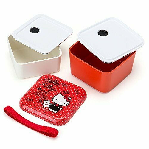 Hello Kitty 方型雙層便當盒 (日本製)-細節圖4
