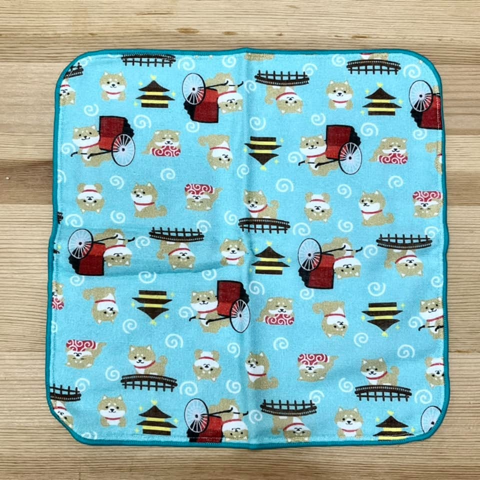 柴犬 手帕 (嵐山金閣寺, 日本製)-細節圖2