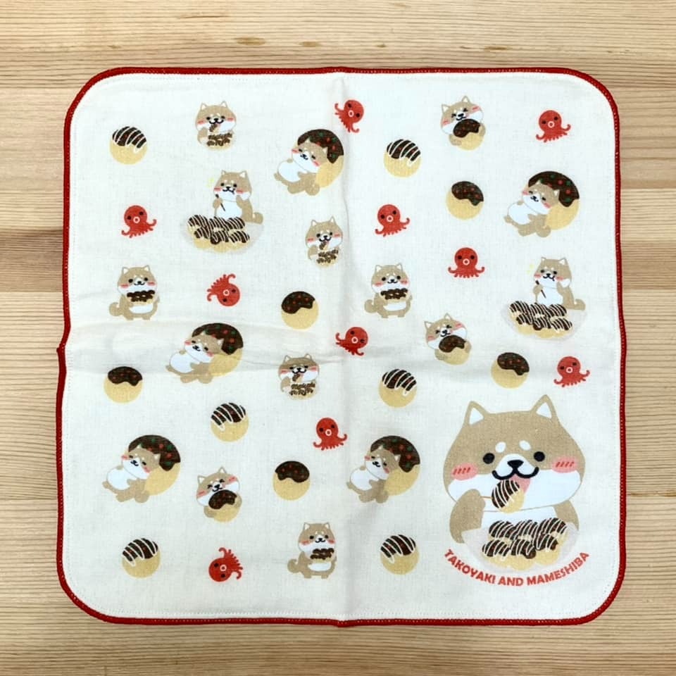 柴犬 手帕 (章魚燒, 日本製)-細節圖2