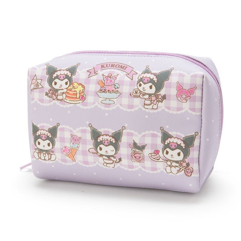 酷洛米 十字紋皮質化妝包 (方型)-細節圖2