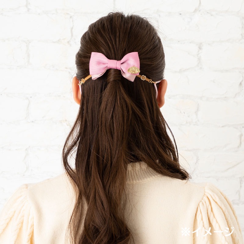 美樂蒂 緞帶蝴蝶結造型口罩掛繩 (馬尾夾)-細節圖5