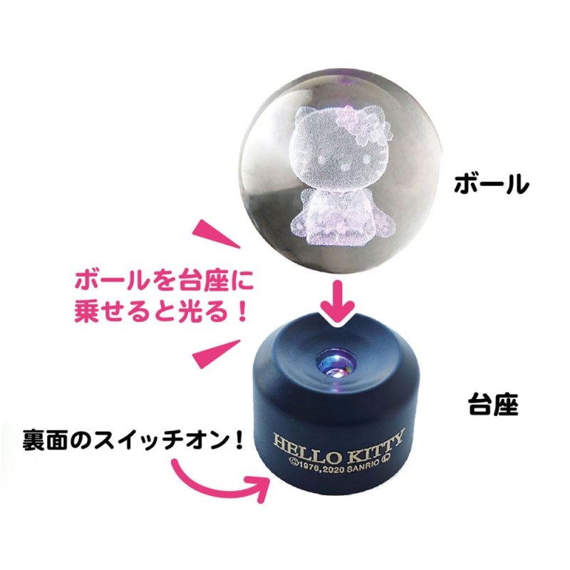 Hello Kitty LED發光水晶球 (達摩)-細節圖2