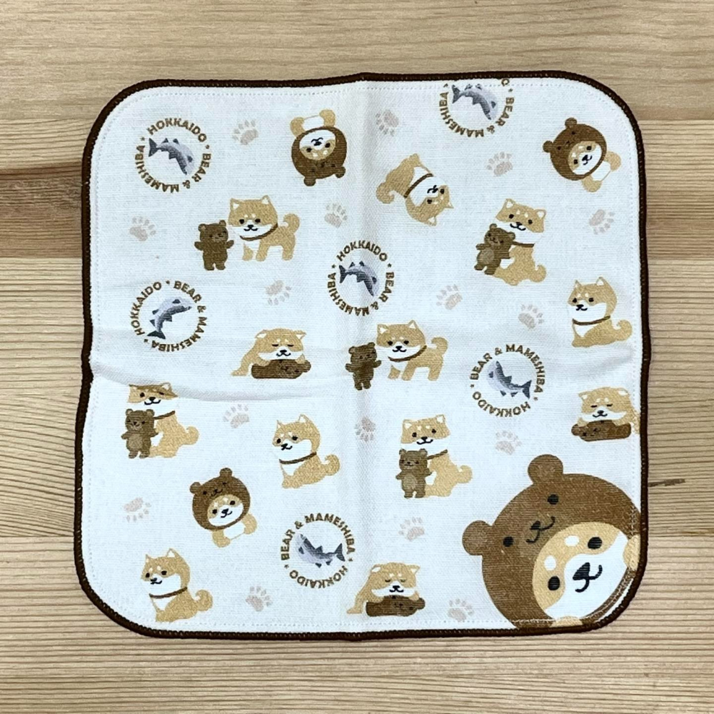 柴犬 童用手帕 (北海道熊, 日本製)-細節圖2