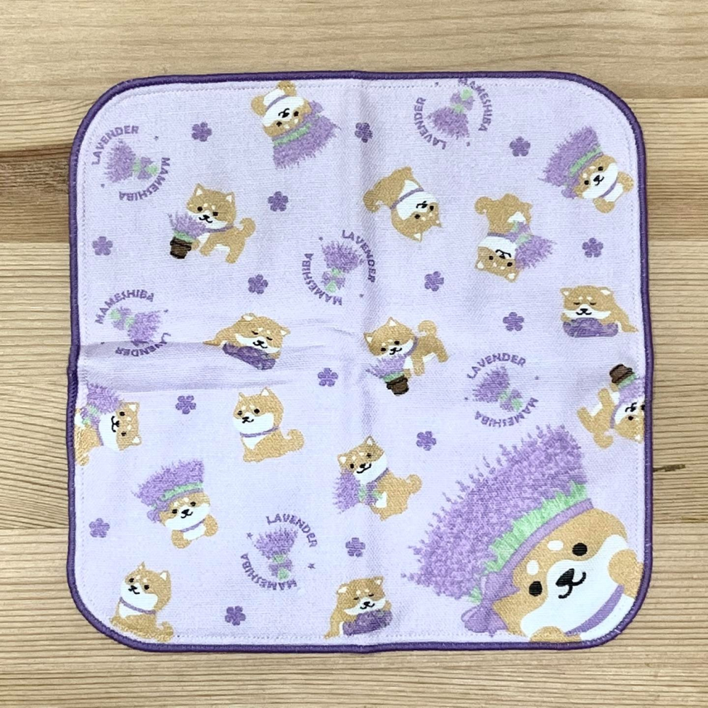 柴犬 童用手帕 (北海道薰衣草, 日本製)-細節圖2