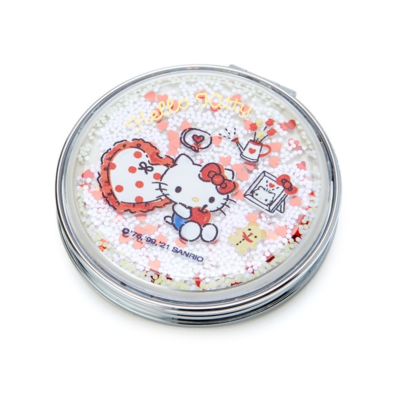 Hello Kitty 金屬圓形流沙雙面鏡 (甜心)-細節圖2