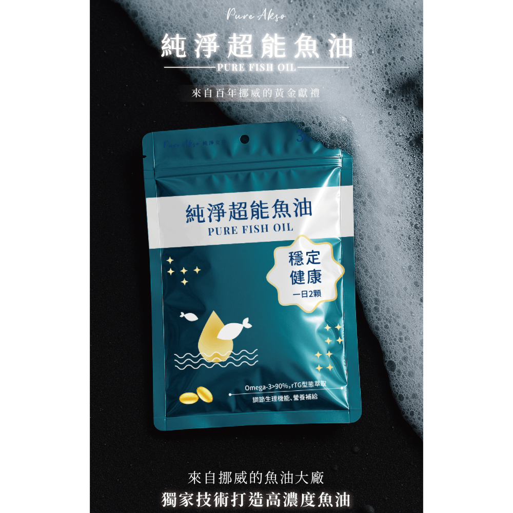 【純淨女神】純淨超能魚油 90%高濃度深海魚油 rTG魚油 90% Omega3 高濃度魚油 小顆好吞 EPA DHA-細節圖2