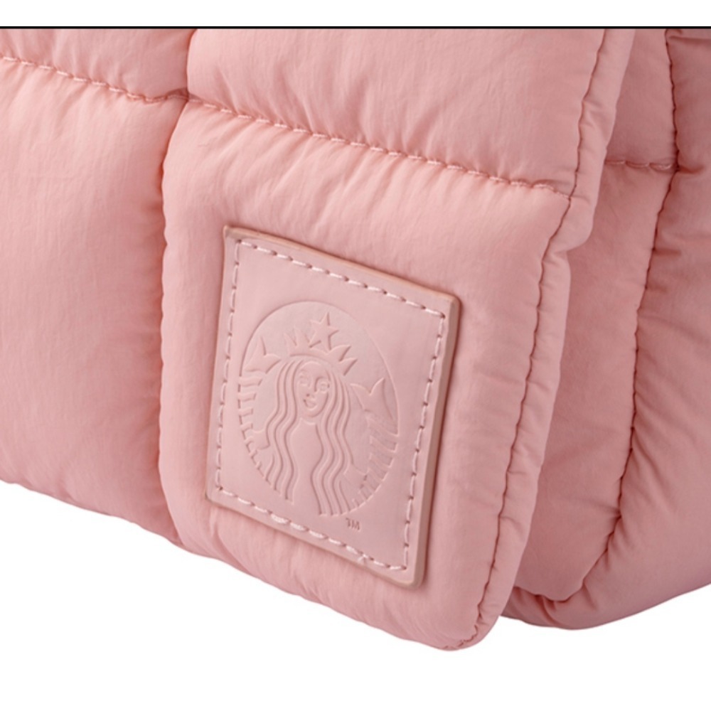 全新星巴克Starbucks 粉色輕量尼龍側背包（完整包裝未拆封）-細節圖4