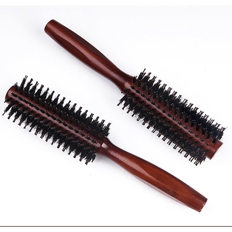 經典原木豬鬃梳 防靜電 圓梳 圓筒梳 圓直髮 捲髮梳 梳子 鬃毛梳  木柄梳 加針梳 直列斜列梳 鬃毛圓梳-規格圖11