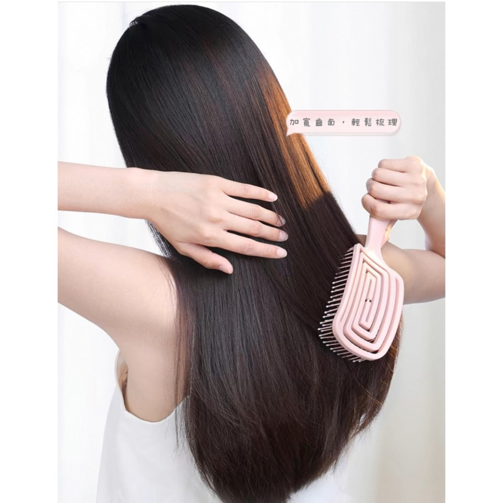 馬卡龍色系 彈力 排骨梳 氣墊梳 鏤空 按摩梳 梳子-細節圖10