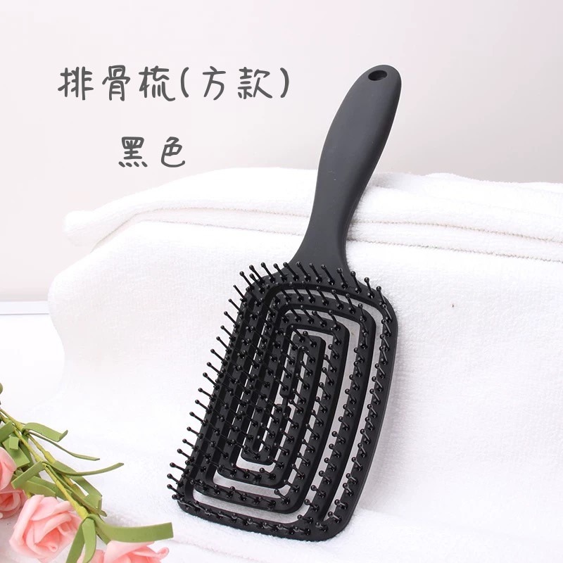 馬卡龍色系 彈力 排骨梳 氣墊梳 鏤空 按摩梳 梳子-規格圖11